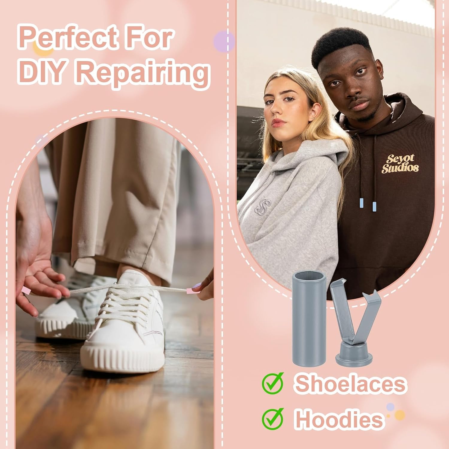 PATIKIL Aglets for Shoelaces, Cylindrical Metal Aglets Replacement Tips Head Cords End for DIY Repairing Shoes Cloth