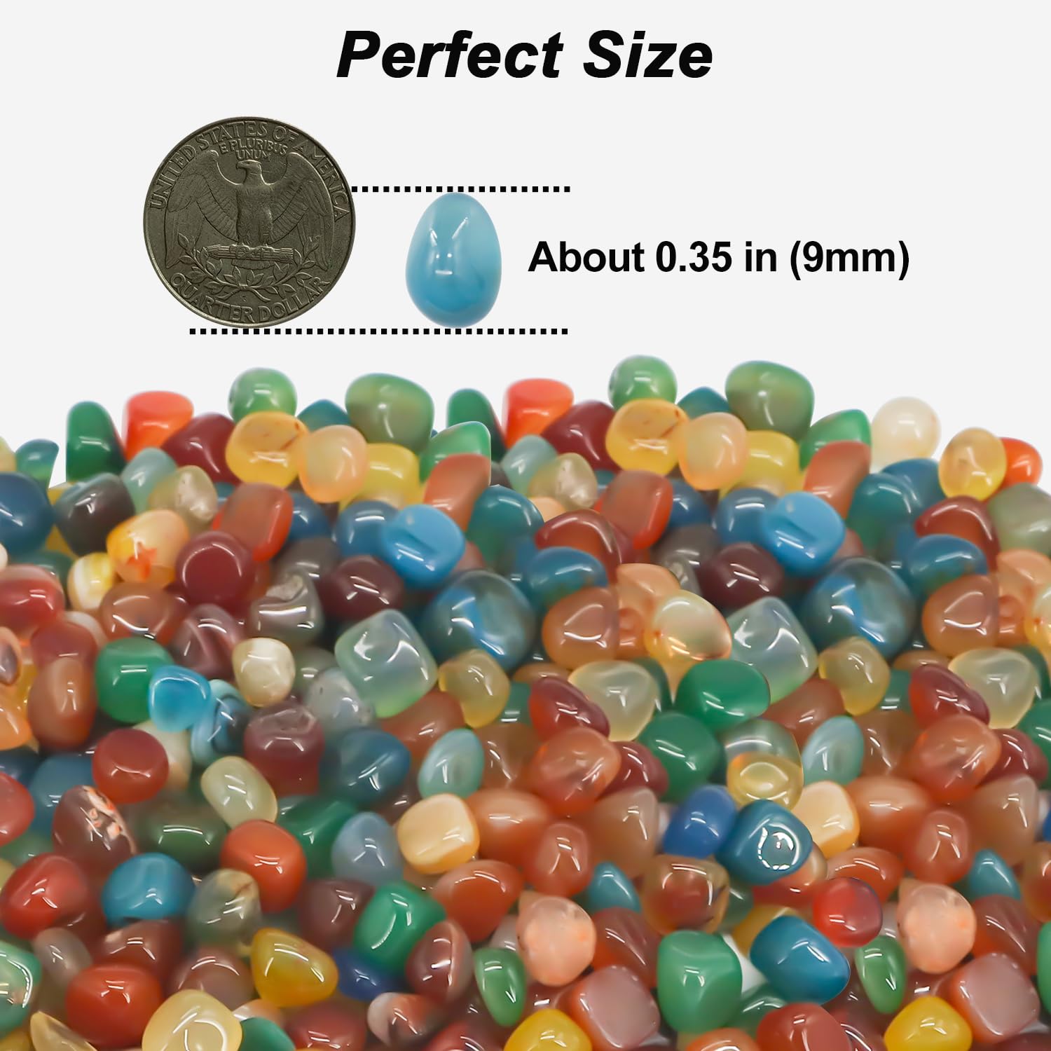 Virekm Landscaping Pebbles, River Rocks Decorative Ornamental Pebbles Garden Landscaping Stones, DIY Smoothed Rocks for Potted Plant Resin Art Vase Fillers Aquarium Gravel Rocks (1 Pound, Colorful)