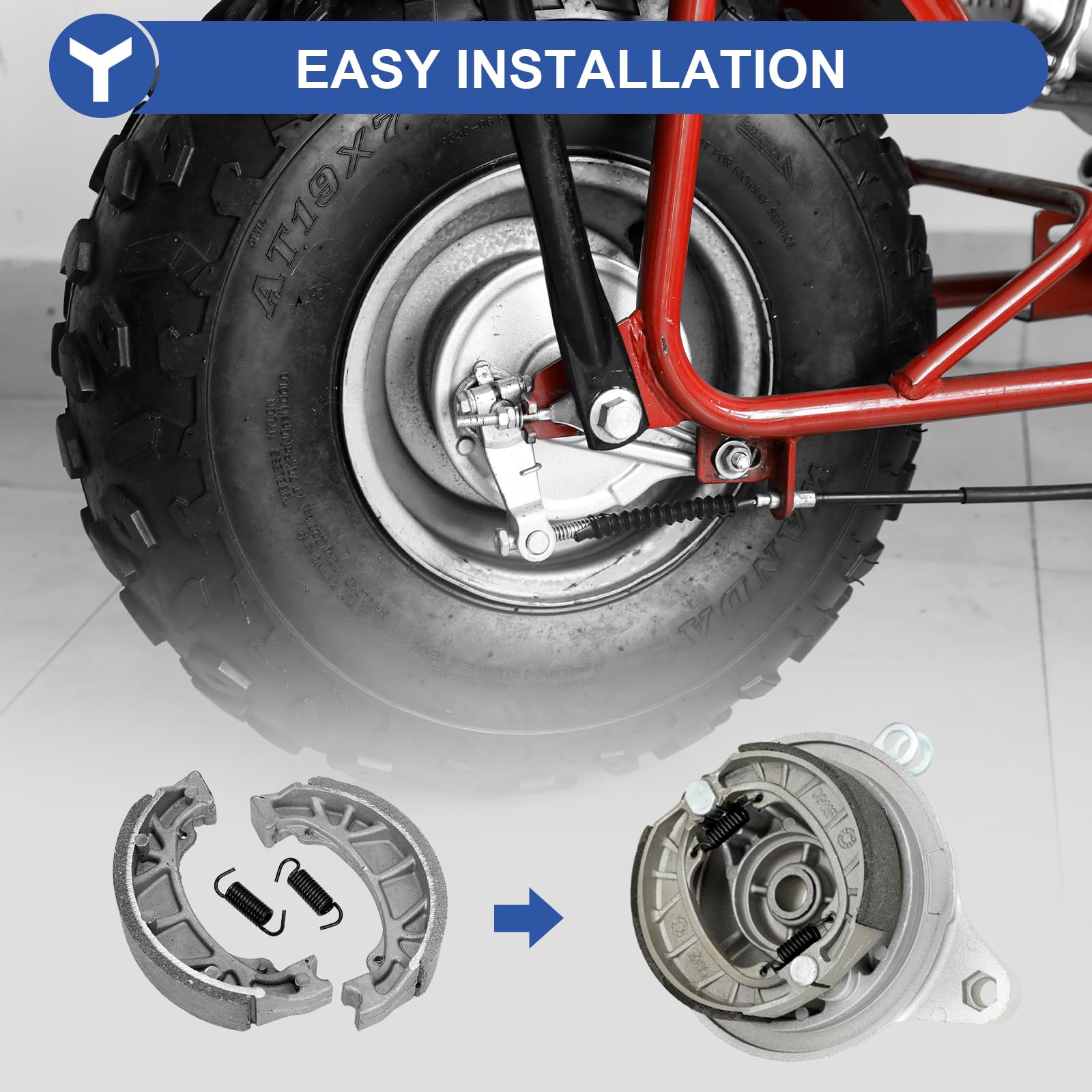 Brake Shoe Pad Set W/ Cable 63" Coleman CT200U, CT200U-EX - Foto 8