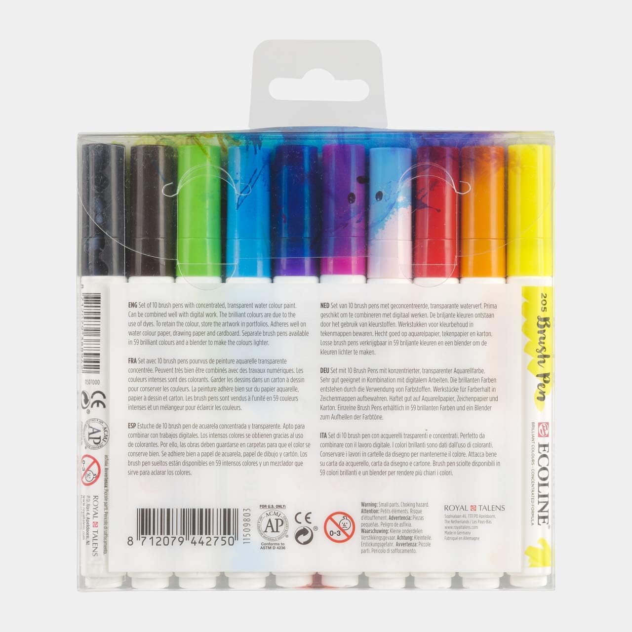 Ecoline Brush Pen Set of 10 Liquid Watercolor Pens - Bright Colors, Multicolor (Bright), 1 count (Pack of 10) - Image 5