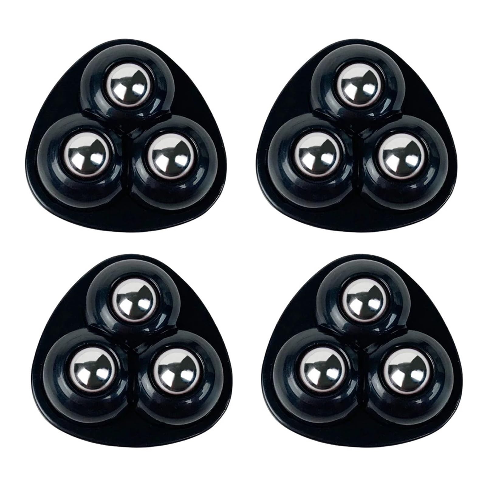 Caster Wheels, 4pcs Sticky Swivel Pulley 360 Degree Free Rotation Rolling Caster Pulleys No Noise for Trash Can Bottom Kitchen Small Appliances(Black Style A)
