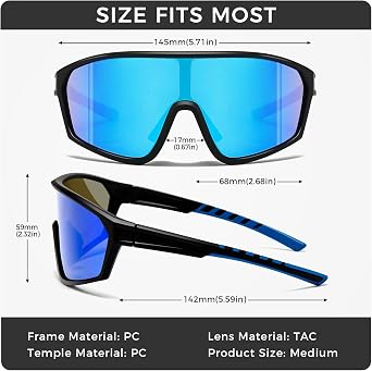 SUANGIT Polarized Cycling Sunglasses for Men Women Red Sports Running Bike Shades UV Protection Goggles