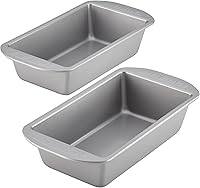 Farberware Nonstick 2-Piece Loaf Pan Set, 9x5 Inch Gray Bakeware for Meatloaf, Bread & Cakes - Warp-Resistant, Even Heating