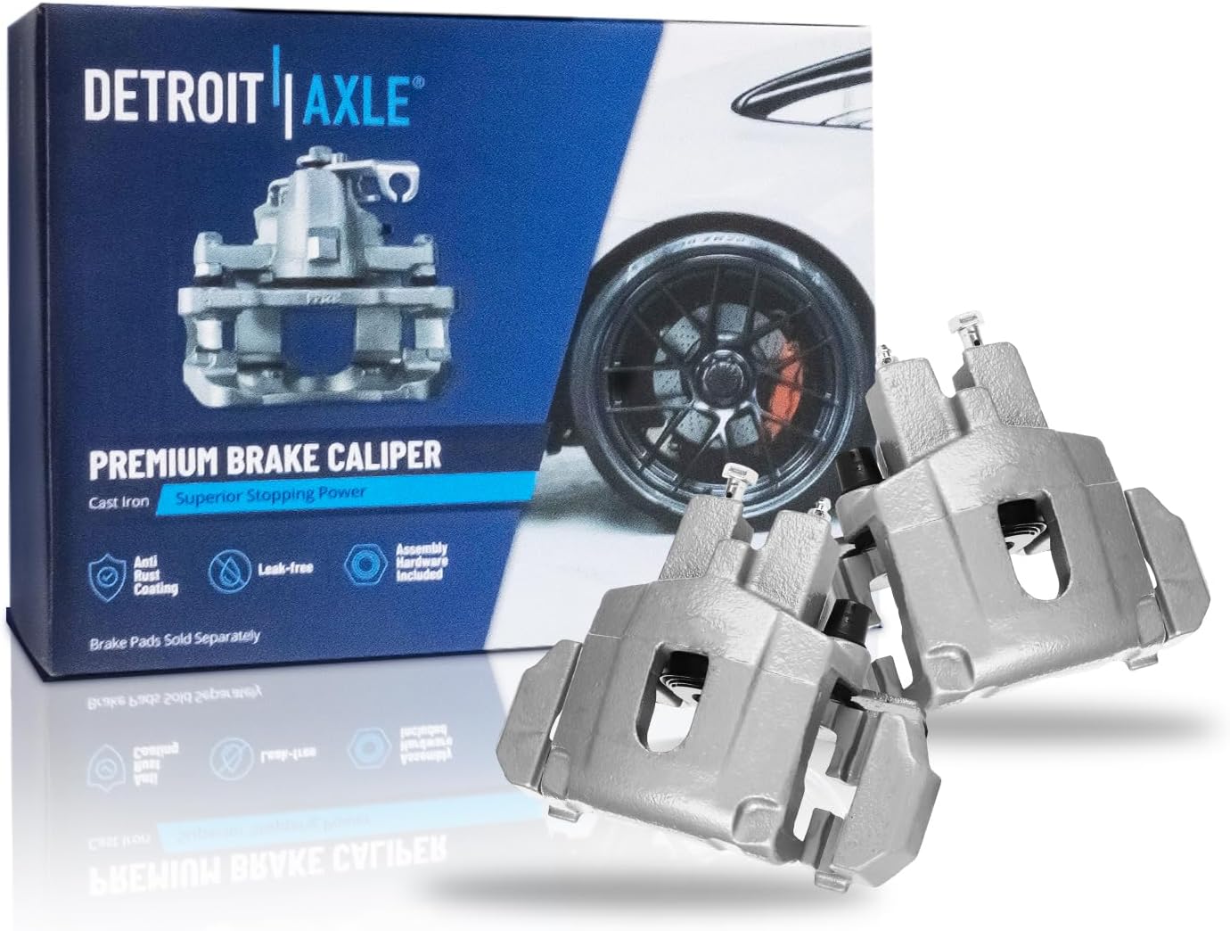 Detroit Axle Rear Brake Caliper Pair with Brackets for 1999–2004 Jeep Grand Cherokee