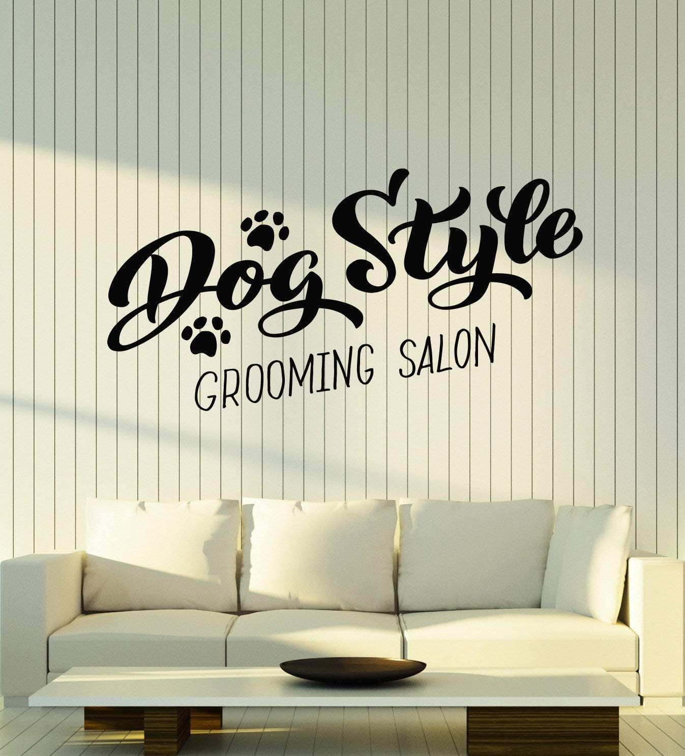 WallStickers4ever Vinyl Wall Decal Pets Dog Style Grooming Salon Home Animals Stickers Mural Large Decor (g4890) Black