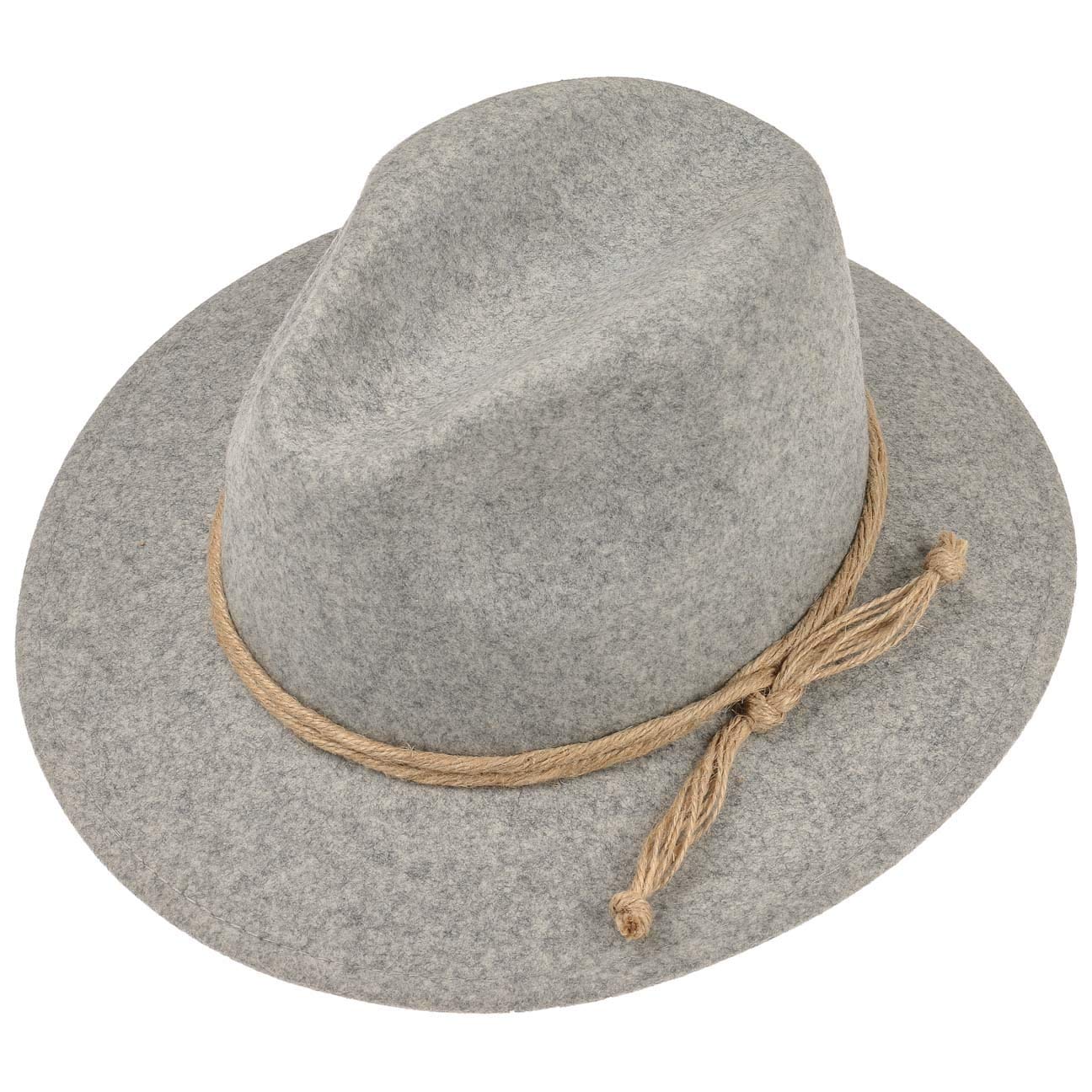 Lierys Tyrolean Mountain Hat Women/Men Grey 7-7 1/8 | Wool hat | Traveller hat | Autumn/Winter