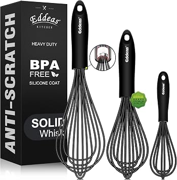 Whisks For Cooking Up To 500F Silicone Whisk tool Non-Scratch