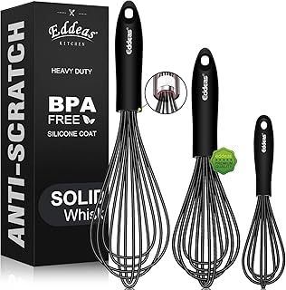 Whisks For Cooking - 500 °F Heat Resistant Silicone Whisk, Heavy Duty 7