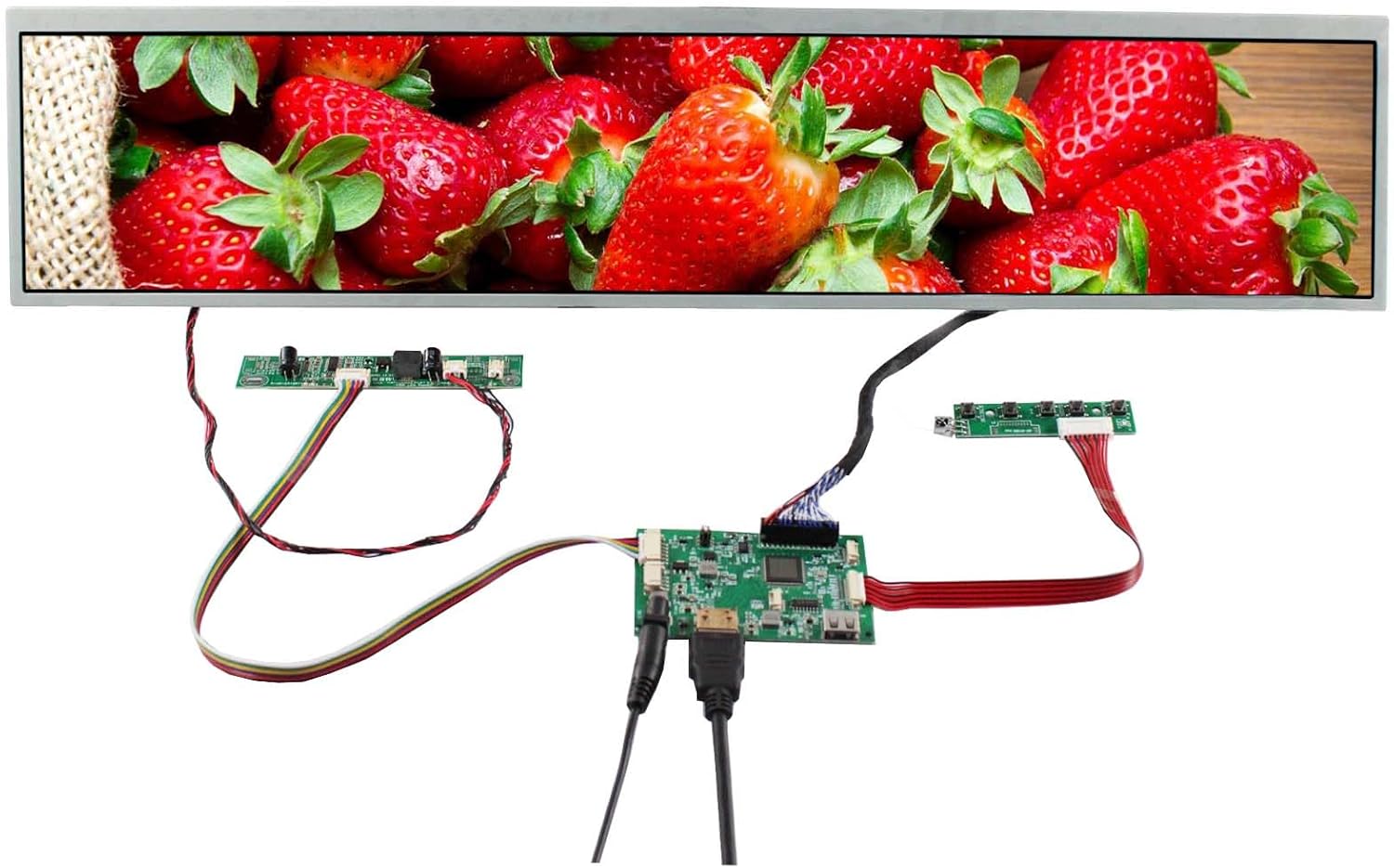 Carte Contrôleur LCD USB Pour Écran 24" - Modèle DV240FBM-NB0, Compatible Résolution 1920x360, Alim 12V/3.3V