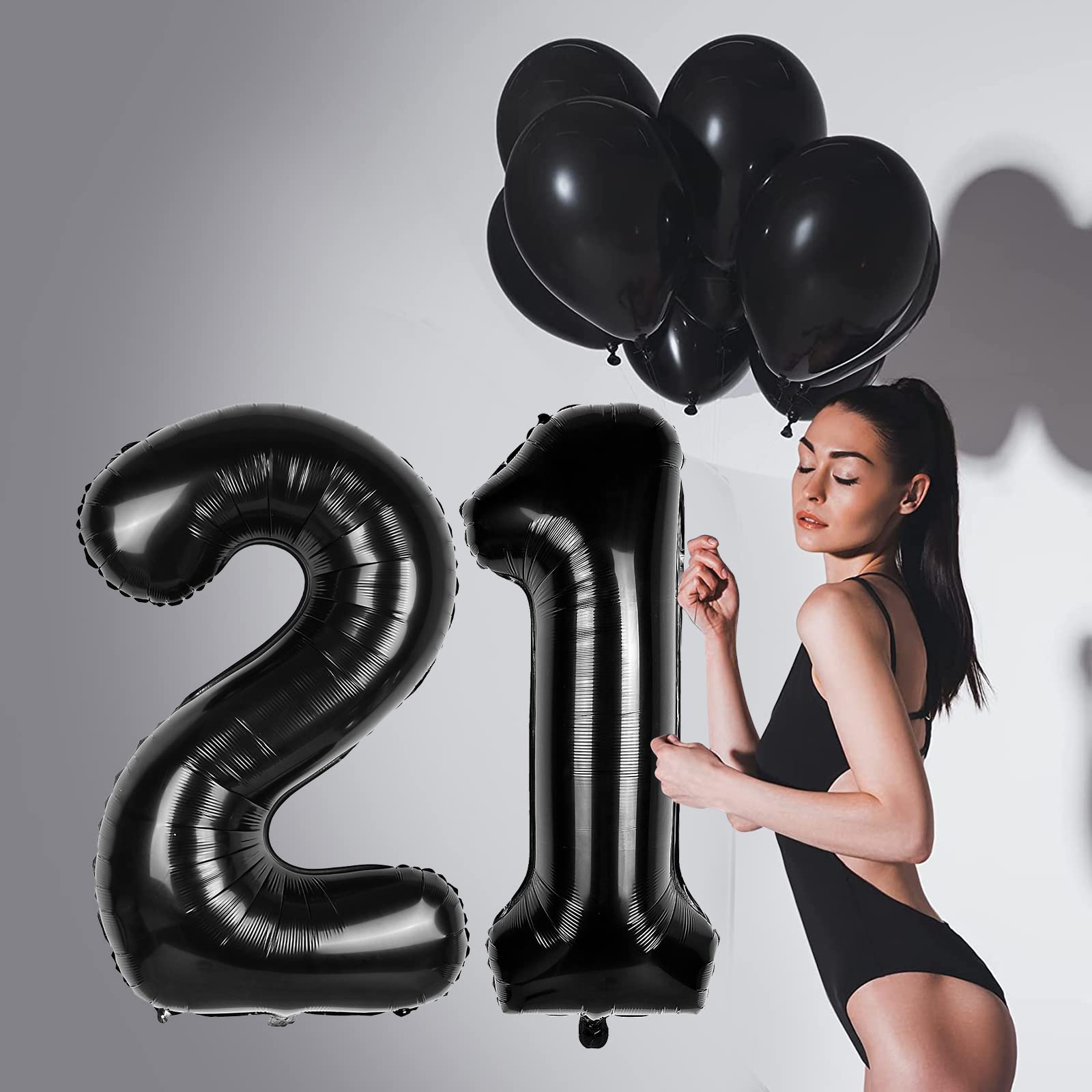 Amazon.com: Huge Black Balloon Number 21,40 Inch Black 21st Mylar