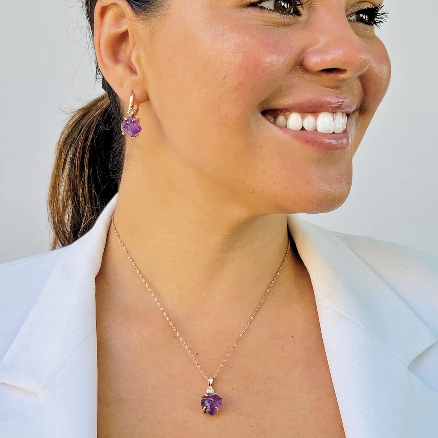 Raw Gemstone Crystal Pendant Chain and Clear Quartz Necklace, Birthstone Gift for her, Mothers day, Christmas, Anniversary, Birthday Gift, Uniquelan Jewelry - Image 7