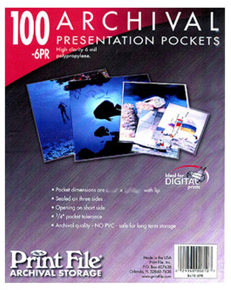 Print File 6-mil Polypropylene Presentation Pockets, 8x10"-100, (8x10-6PR-100)