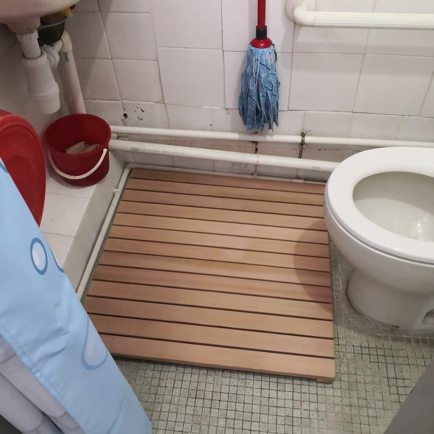 Alfombra de baño de Ducha de Madera, Almohadilla Antideslizante for pies, Tablero de Drenaje for baño, Pedal de Suelo for Puerta, tamaño Personalizado(60x70cm)