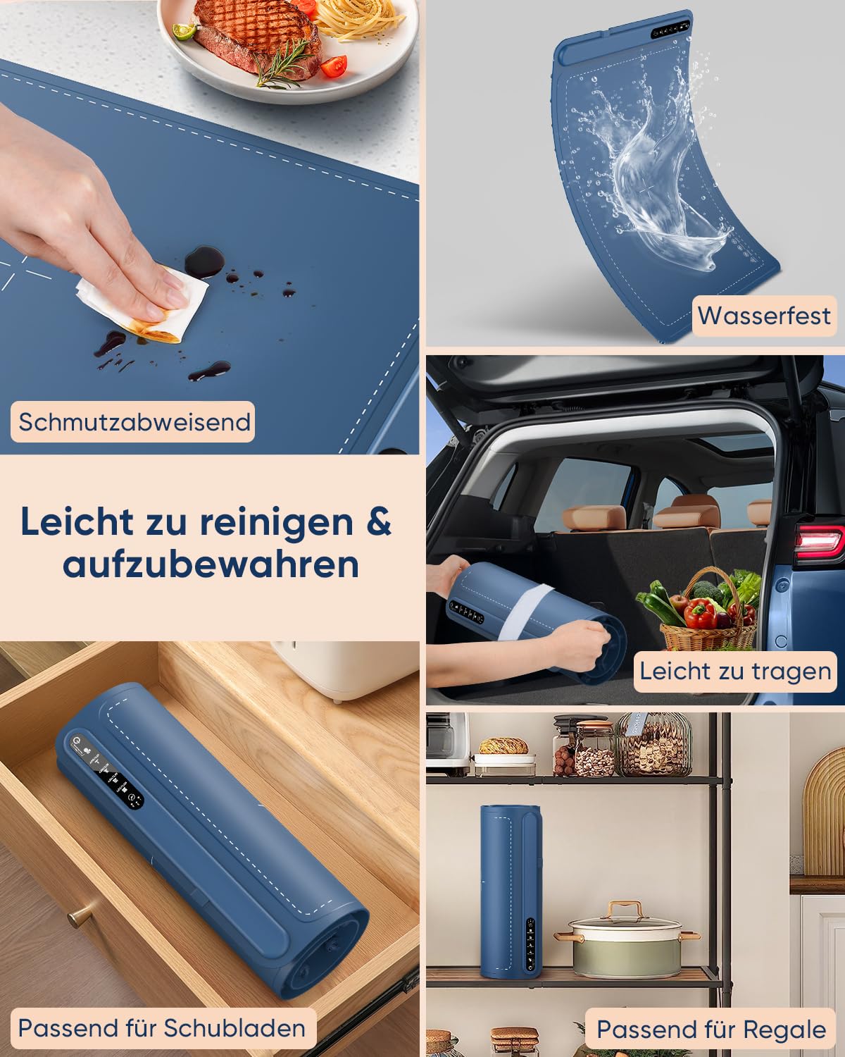 Lureshine Warmhalteplatte elektrisch mit 4 Temp.-Stufen & 1/3/5h-Timer,Rasch heizende Wärmeplatte essen,Speisenwärmer zum Aufwärmen & Auftauen