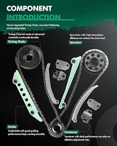 Miniatura 3 de SCITOO TS10387BC Kit de cadena de distribución de motor que reemplaza para Ford Mustang Expedition Explorer E-150 Econoline para F-150 para Lincoln