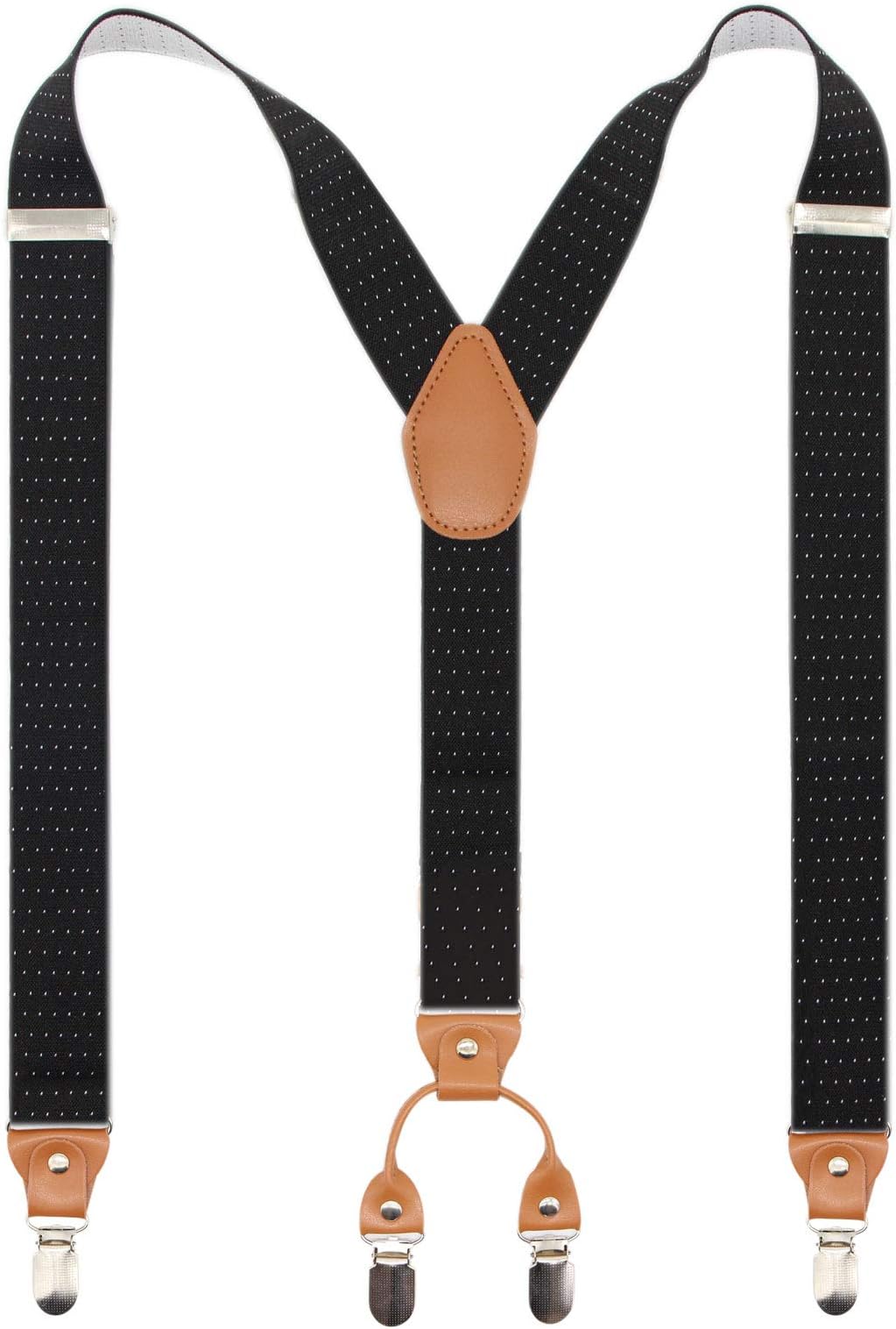 Men’s Y-Back 4 Metal Clip Elastic Wide Suspenders Perfect For Both Casual&Formal