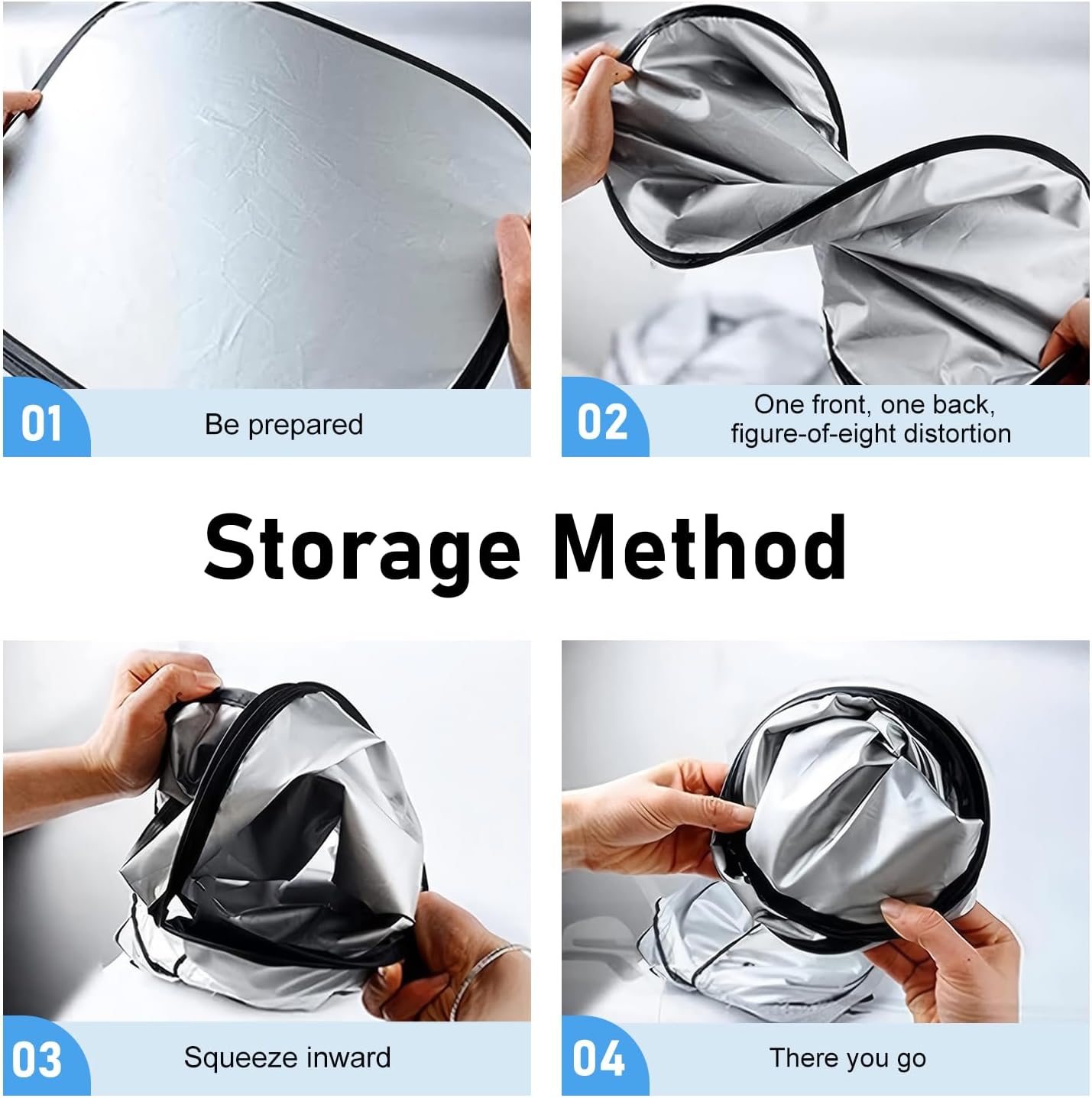 6 PCS Car Window Glass Sunshade Kit, Reflective Sun Blocking & Heat Insulation Shade, Full Coverage Privacy Protection Shield, Foldable Cover for Most Cars Trucks Vans (Silver)