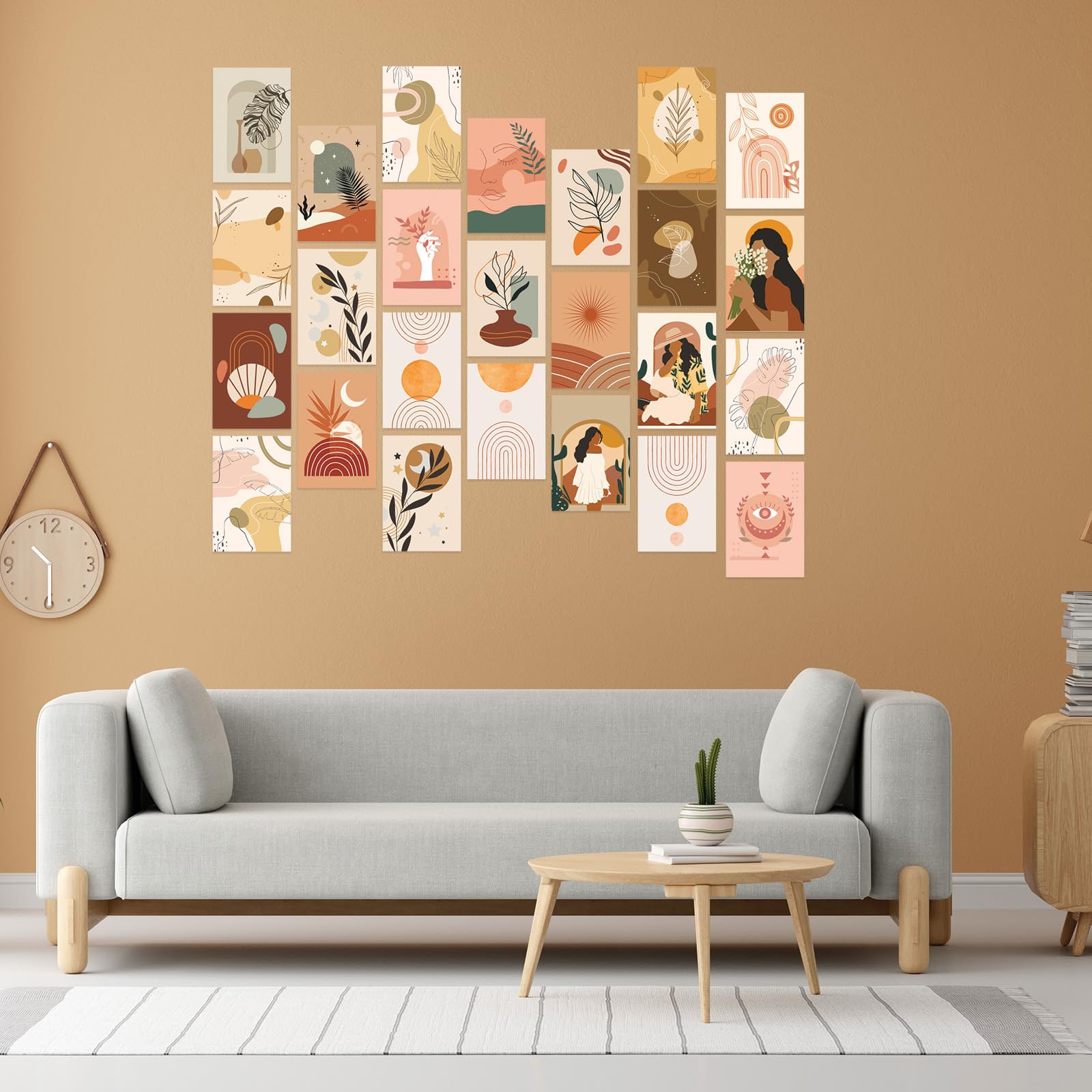 CVANU 25pcs Boho Wall Collage Kit Printed Poster with Glue Dot Tape for Wall Decor (6inchX4inch)_202307-89/2