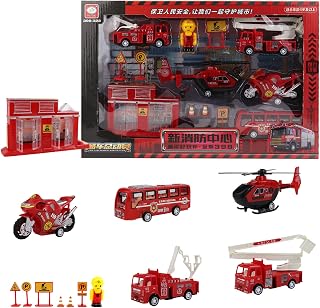 Jimtuze Friction Powered Cars for Toddler | Fire Engine Toys for Boys | Firetruck Vehicle Toys Learn About Fire Engine Fun for Home, Party, Kids Center