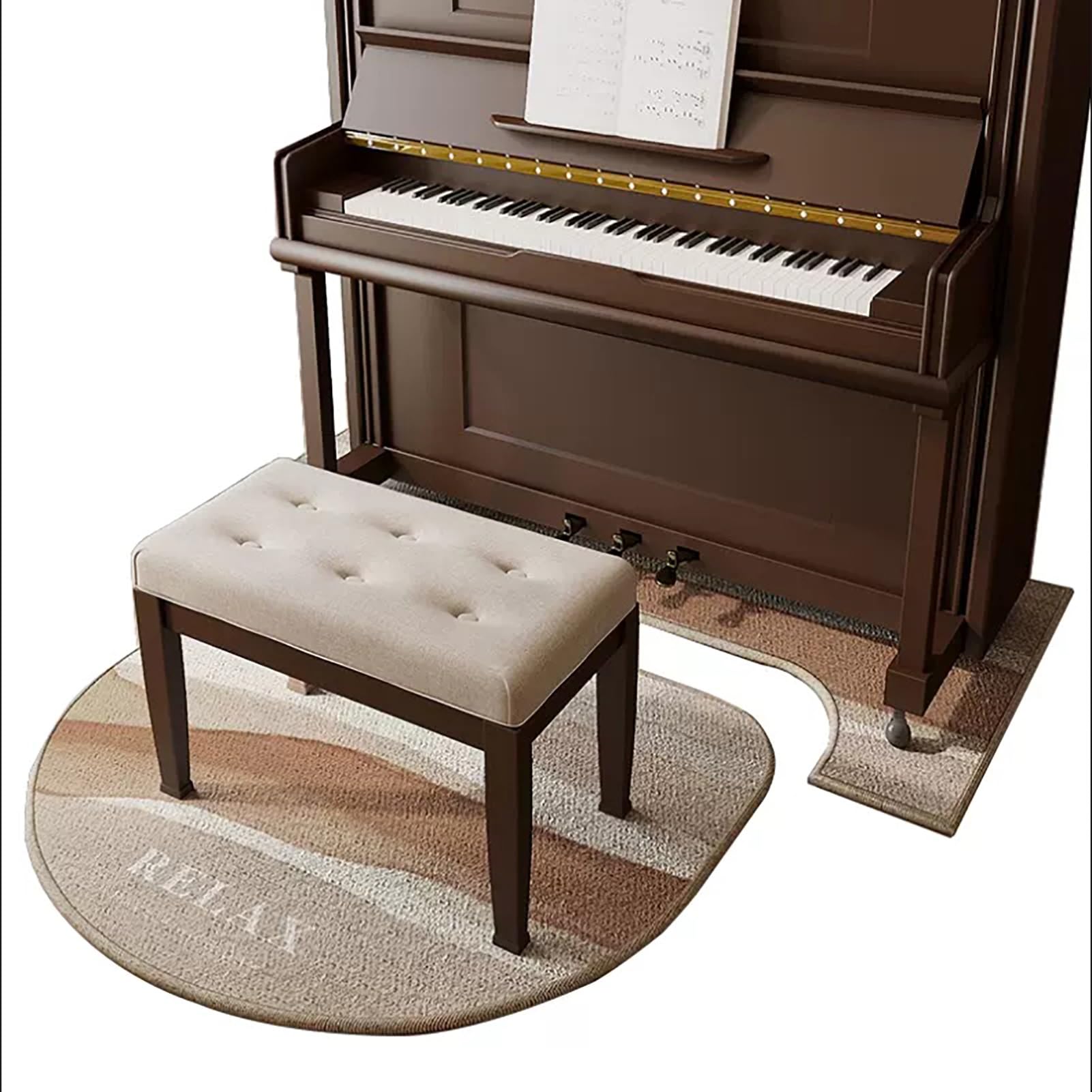 Alfombra insonorizada para piano con borde duradero, protector de alfombra para piano vertical, amortiguación de sonido, antideslizante, absorbe el sonido (70 x 160 cm/110 x 110 cm) (70 x 160 cm + 110