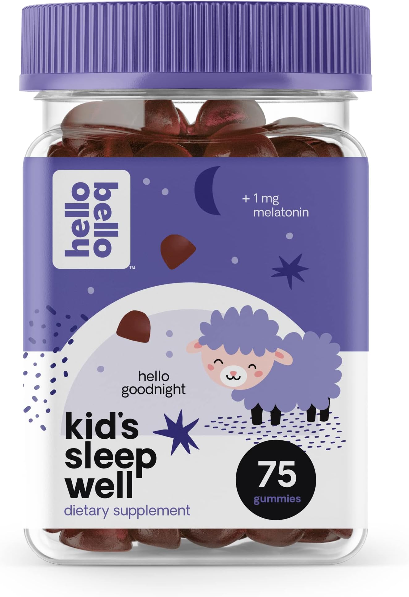 Hello Bello Organic Kids Sleep Vitamin Gummies, Gluten Free & Vegan Friendly, 75 Count (Pack of 1)