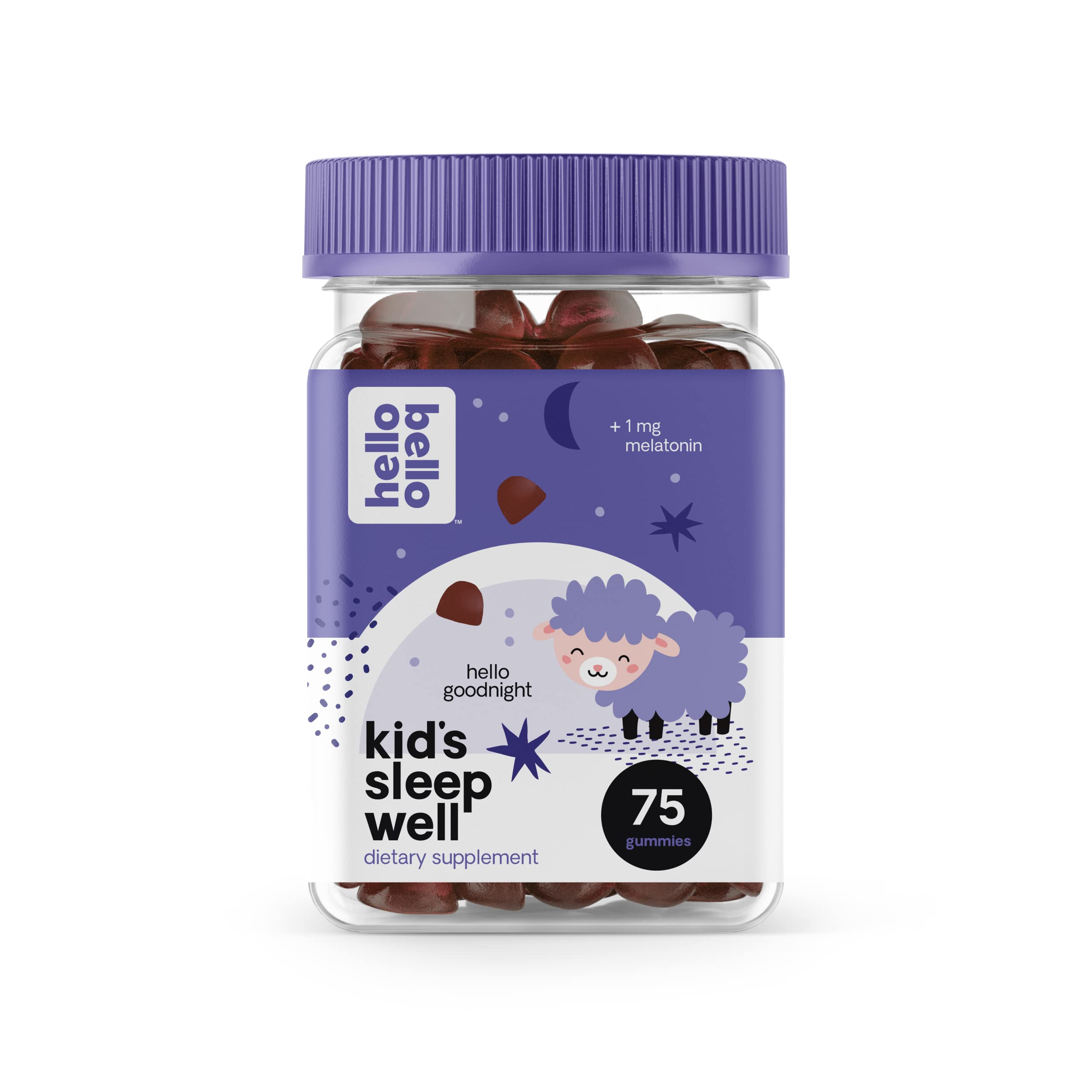 Hello Bello Organic Kids Sleep Vitamin Gummies, Gluten Free & Vegan Friendly, 75 Count (Pack of 1)