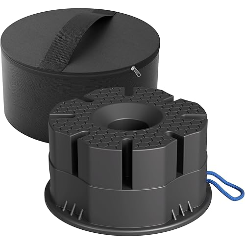 Upgraded 12,000 lbs Trailer Jack Block, 6" High Stackable RV Tongue Jack Stand, Heavy-Duty Stabilizer Dock for Travel Trailers & 5th Wheels, 1 Pack