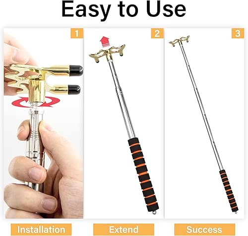 Miniatura 2 de Adhafera Pool Bridge, Retractable Pool Bridge Cue Stick with Brass Bridge Head, Billiard Bridge Stick for Pool Table, Game, Competition