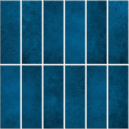 Miniatura 8 de Azulejos para despegar y pegar, diseño azul pálido más grueso, autoadhesivo, 12 x 12 pulgadas, azulejos grandes de primera calidad, para despegar y