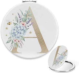 Small Compact Mirror, Letter A Mini Mirror fo...