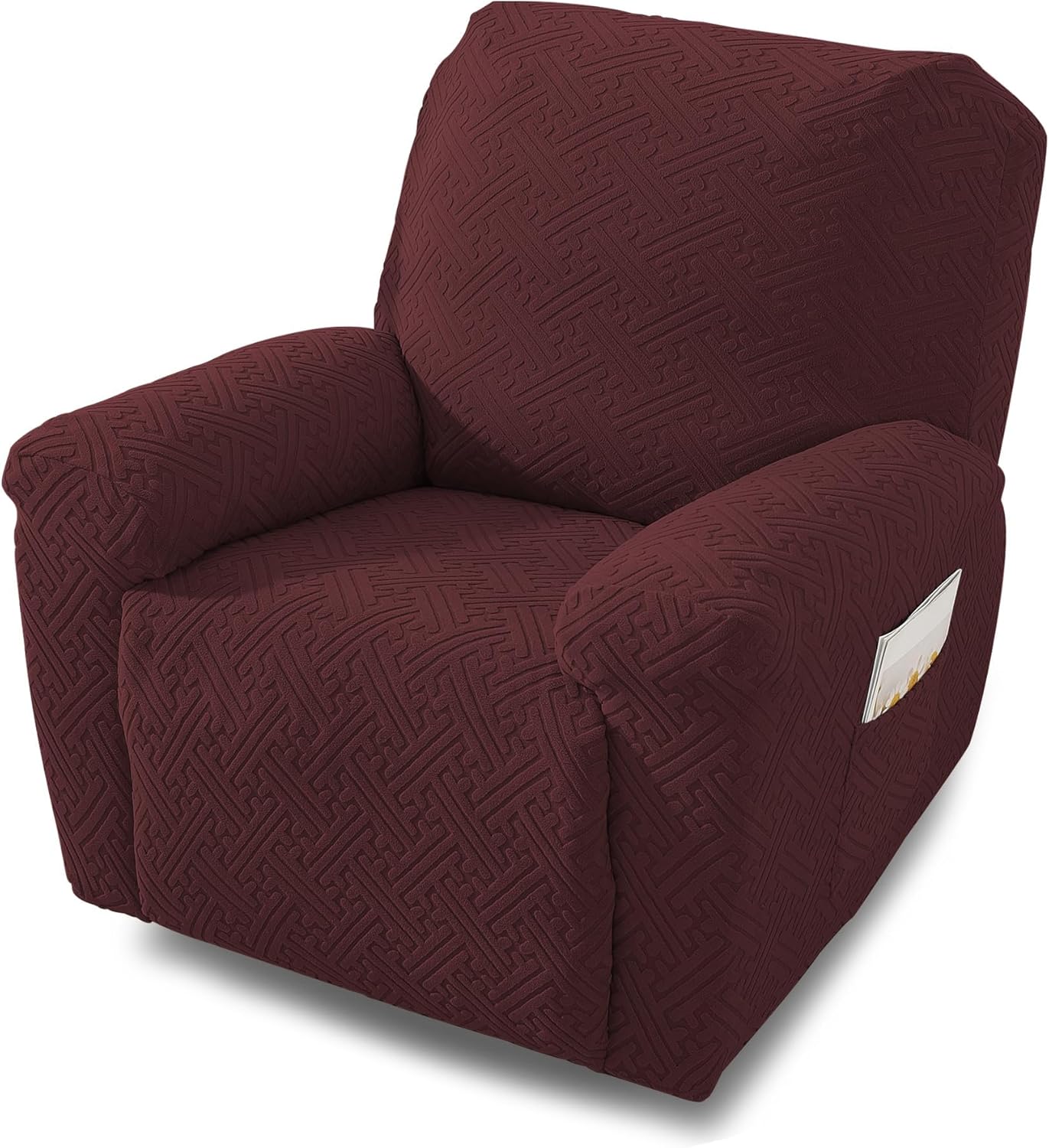 NORTHERN BROTHERS Recliner Chair Covers, Lazy Boy Recliner Covers, Stretchy Cover for Recliner Chairs, Wine Red Wine Red 1 Seat