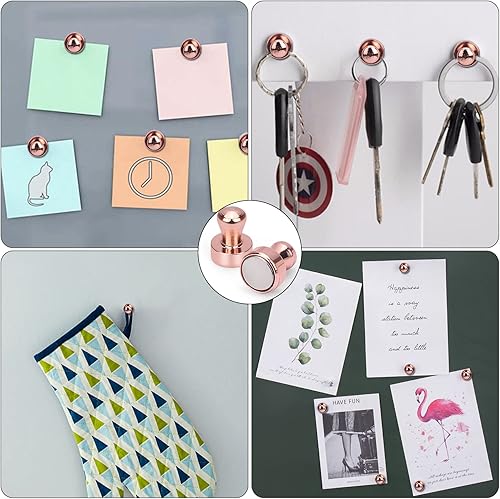 Miniatura 146 de Imanes para refrigerador, 20 unidades, imanes tipo chincheta de metal, dorados, ideales para pizarras blancas, oficinas, aulas o mapas