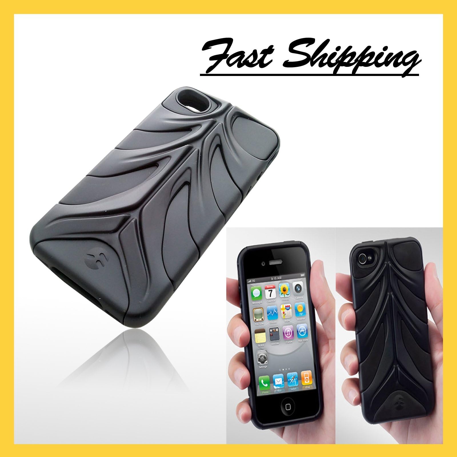iphone 4s case, SQdeal 3in1 Rubber + Plastic High Impact Hybrid Hard Case Protective Cover for iphone 4 4s, with Accessies - Touch Stylus Pen and Front/Back Screen Protector,etc (3in1 Black with Pink)