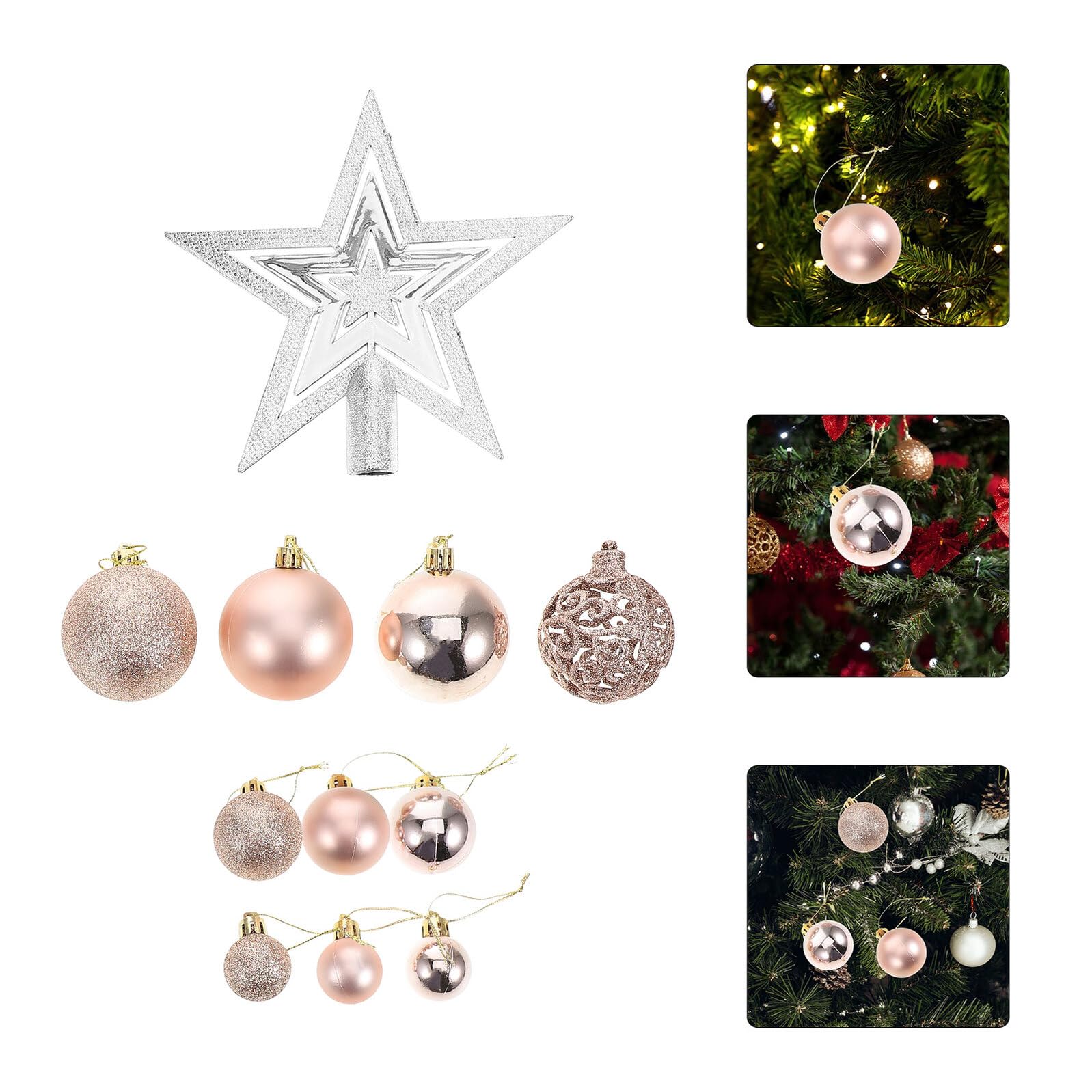 SHINEOFI 100pezzi Palline Natalizie Decorazioni per Albero Festivo in Abs Resistenti Decorazioni per Feste e Ghirlande