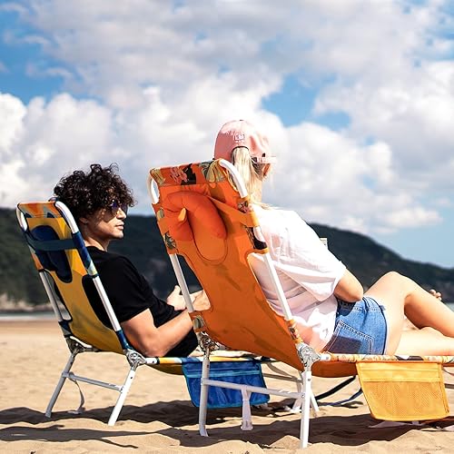 Miniatura 4 de SUNNYFEEL Silla de playa para adultos con agujero facial, mochila reclinable, silla de playa reclinable, silla de bronceado boca abajo, catre de
