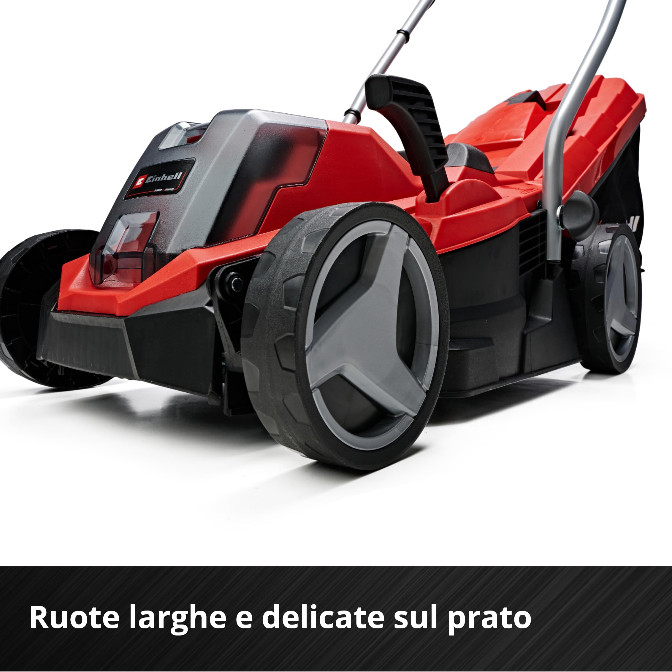 Einhell GE-CM 18/33 Li - Kit (1x4,0Ah) Tagliaerba a batteria Power X-Change (18 V, 4,0 Ah, taglio 33 cm, raccolta 30 L, ruote ant. 150 mm, post. 180 mm, incl. batteria da 4 Ah e caricabatteria)
