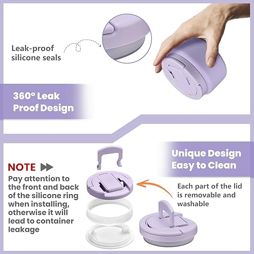 Miniatura 6 de Termo de sopa de 13.5 onzas para comida caliente para niños, tarro de comida aislado al vacío con tapa de hebilla, boca ancha, a prueba de fugas,