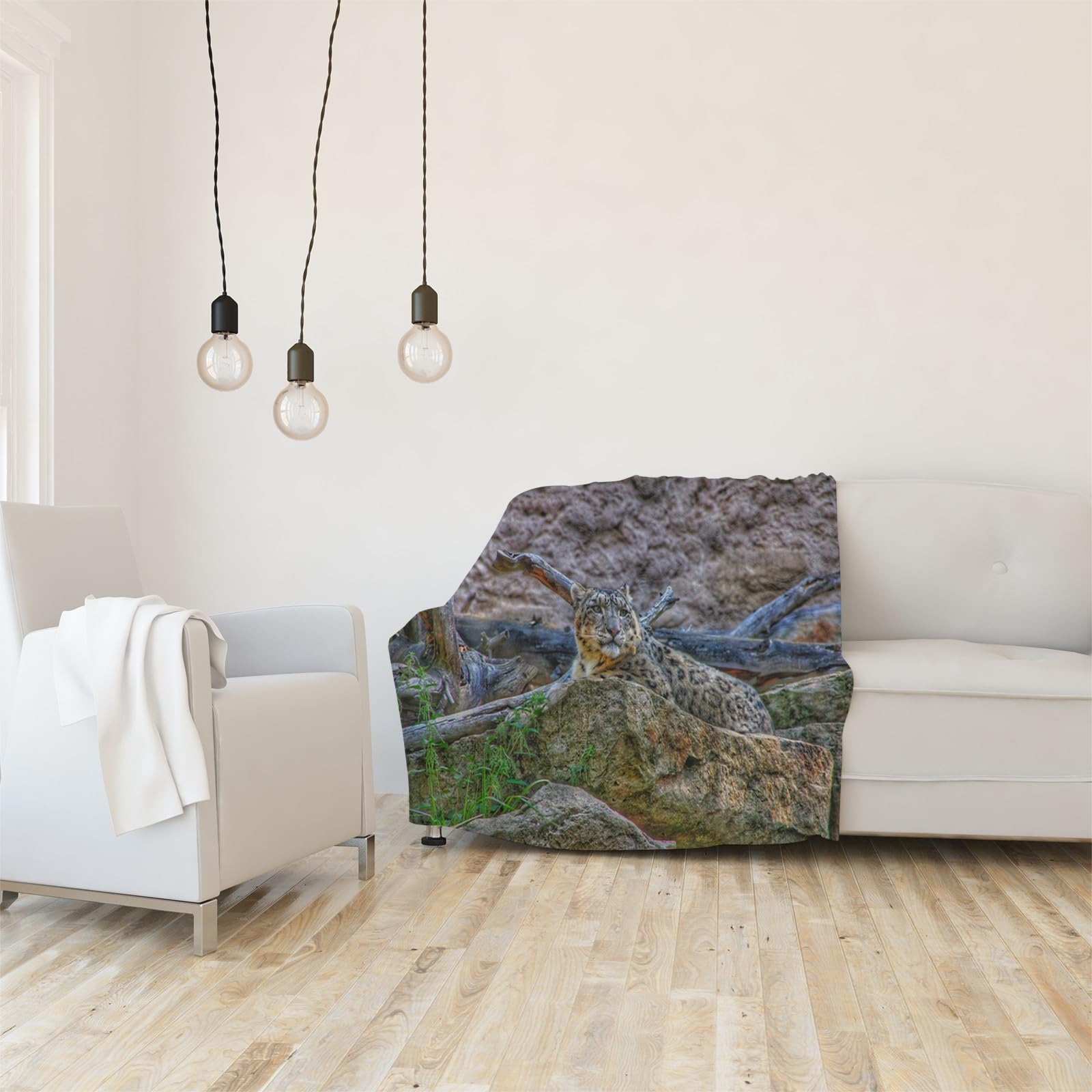 Generisch Puszysty koc do przytulania, ciemnoszary, panterka, 200 x 200 cm, miękki i dwustronny koc polarowy, idealny koc na sofę dla wszystkich, przytulny koc na sofę i łóżko AL791