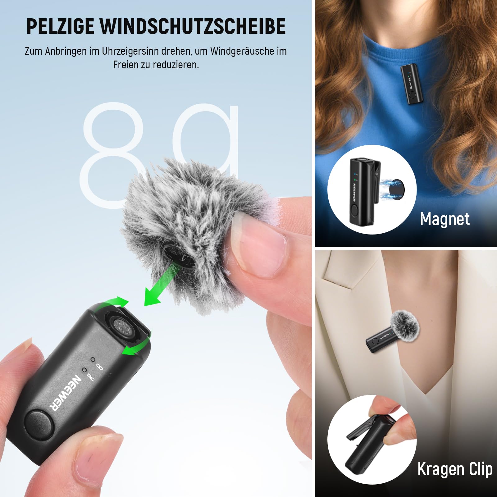 Neewer Kabelloses Lavalier Mikrofon – Bild 4