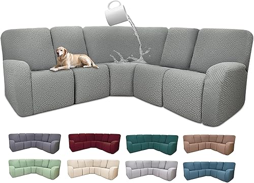 Miniatura 44 de Fundas 100% impermeables para sofá reclinable seccional, fundas para sofá reclinable en forma de L, funda para sofá seccional de esquina en forma de