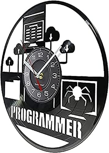 Miniatura 3 de Reloj de pared para dormitorio, programador, reloj de pared de vinilo, registro genuino, sistema de programación de computadora, retro, reloj de