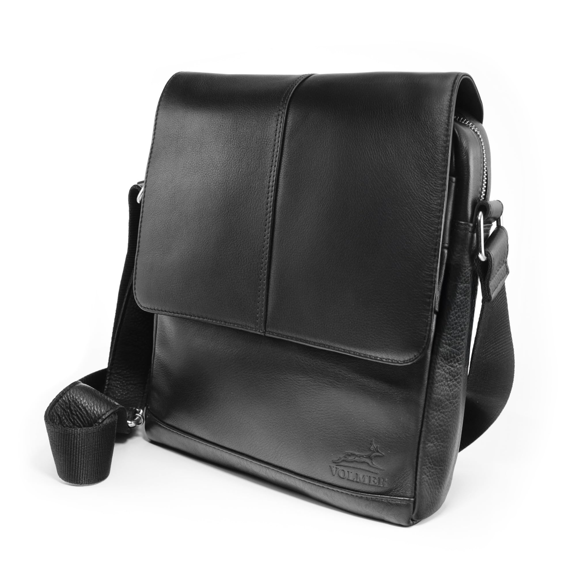 Fa.Volmer ® Umhängetasche Echtleder – Handgefertigte Schultertasche & Messenger Bag für 11