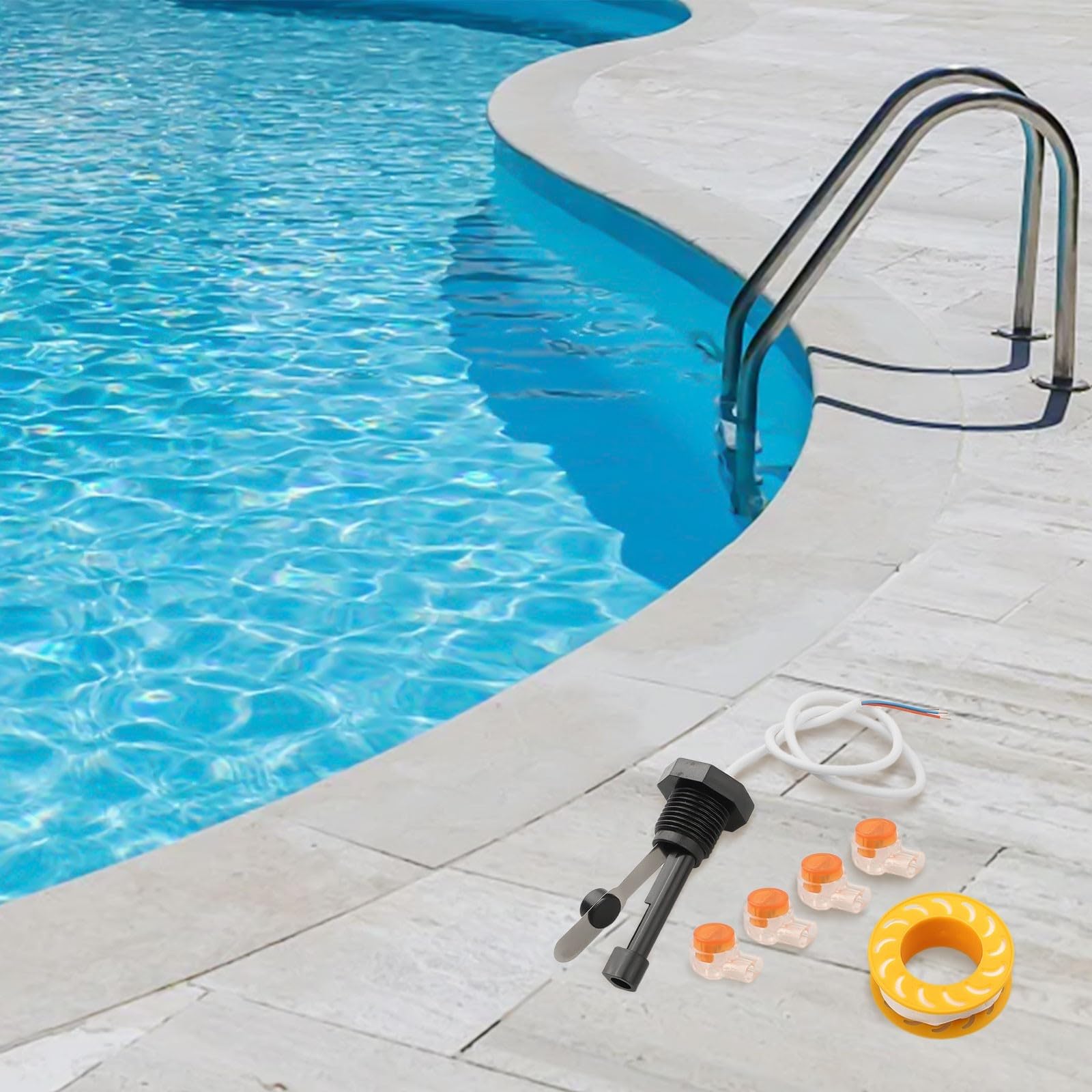 Durchflussschalter für Intellichlor Salzchlorinatorsysteme, Ersatzteil 520736, für IC-15/IC-20/IC-40/IC-60 Modelle, Wasserdurchfluss- und Temperaturerkennung, Installation mit Kabel und Steckern