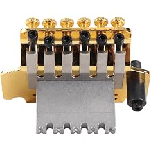 Gold Double Locking Tremolo Bridge System for Electric Guitar Complete Kit with Whammy Bar