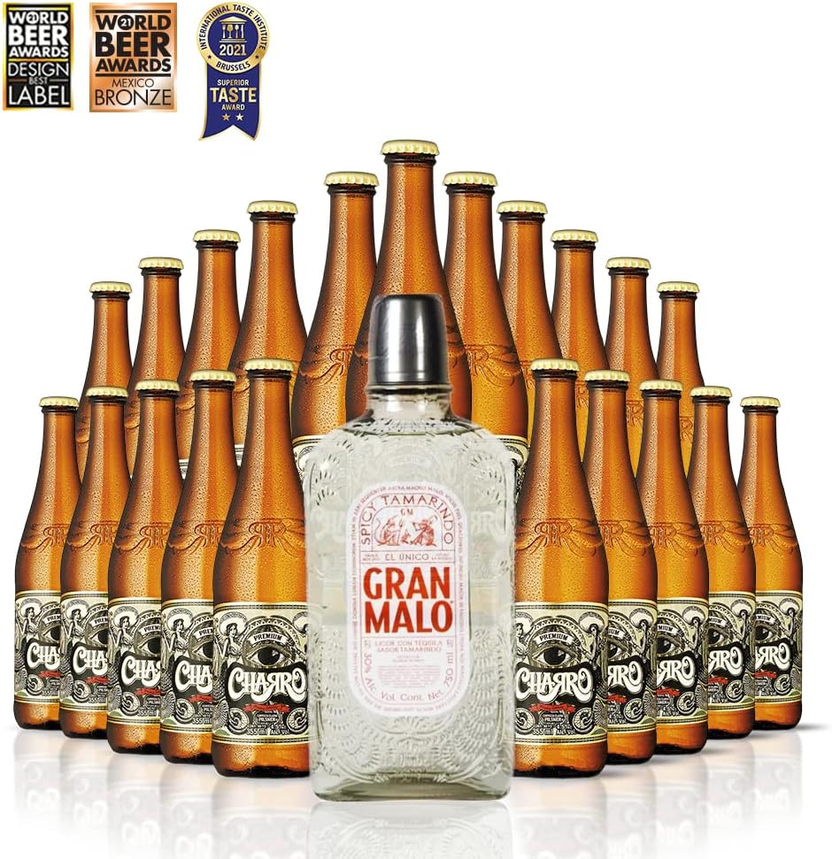 Cerveza Charro Premium 21 Pack 355 ml + Tequila Gran Malo 750 ml
