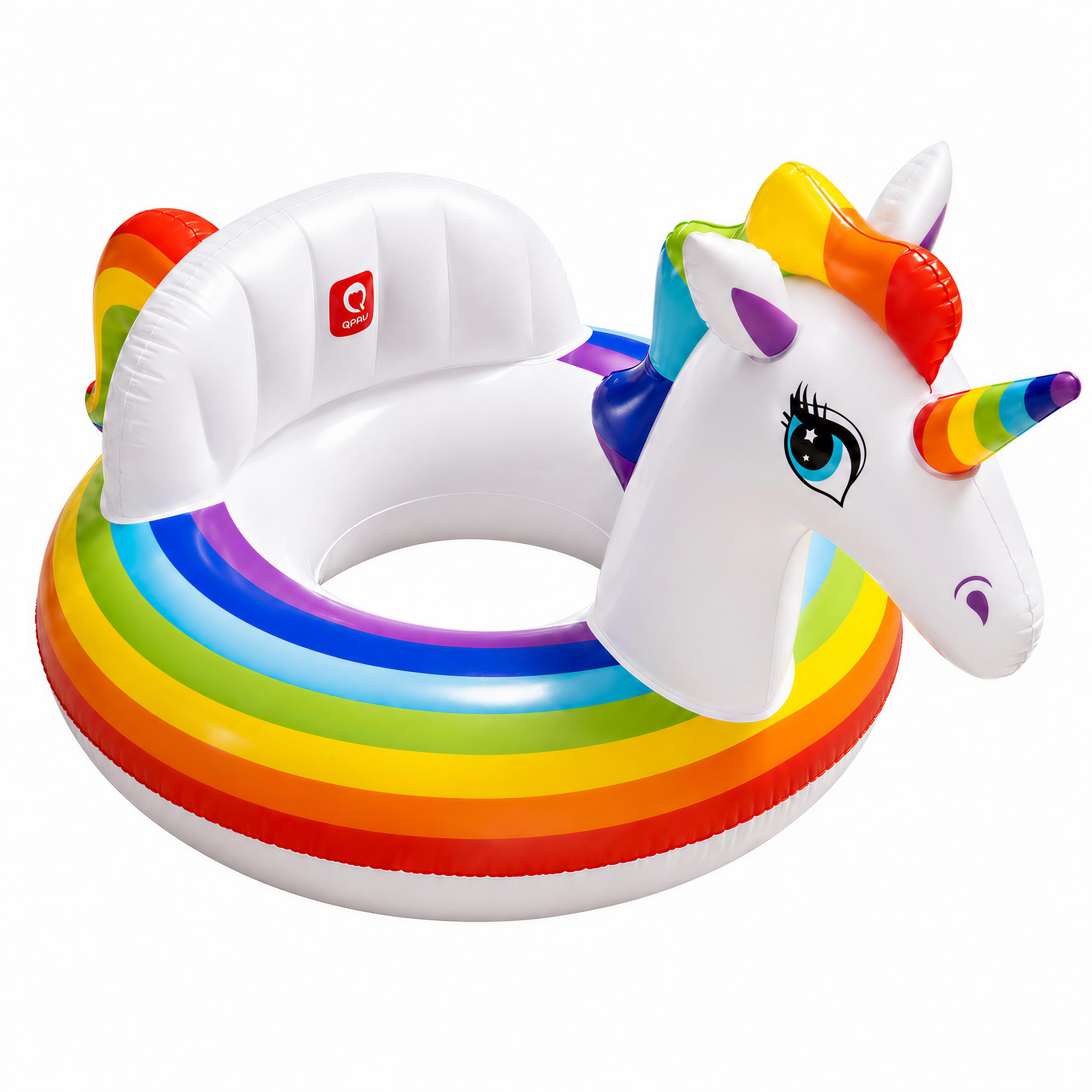 QPAU Inflatable Unicorn Pool Float for Adults & Kids Small