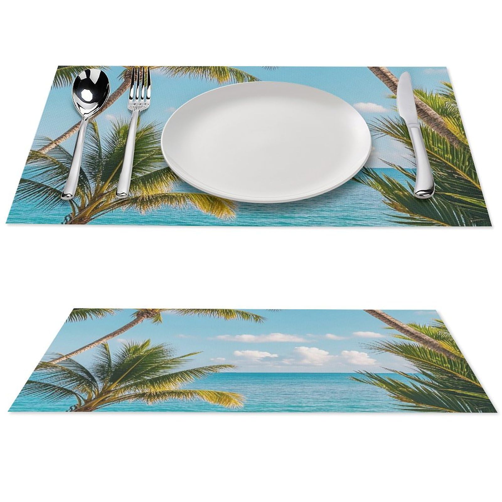 Sets de table en PVC tropicaux : protégez votre table des plats chauds et taches (lot de 6)