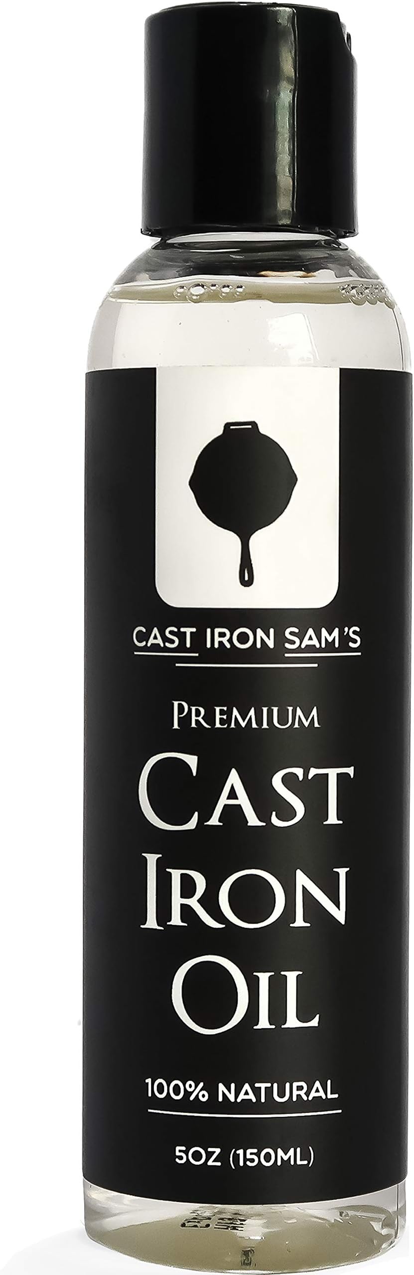 Cast Iron Sam's 100% Natural Cast Iron Seasoning Oil - Clean, Condition, Protect and Care for Your Cookware – Cast Iron Oil for All Iron Pans, Skillets, Griddles, Dutch Ovens, Woks.