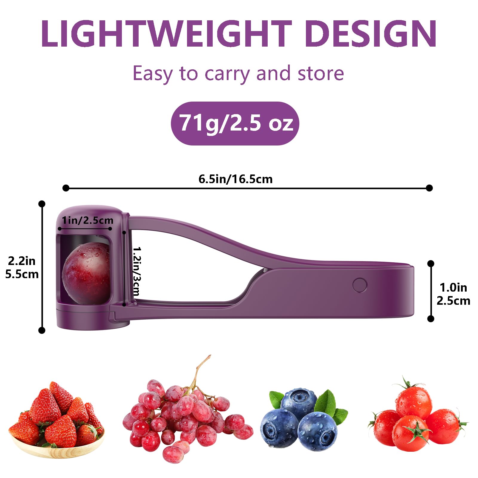 Luvan Grape Slicer for Baby,Grape Cutter for Toddlers Tomato Cherry Strawberry Cutter Into Tools 4 Pieces for Vegetable Fruit Salad,Stainless Steel Blades Quarter Grape Slicer Kitchen Gadget-Purple - Image 4