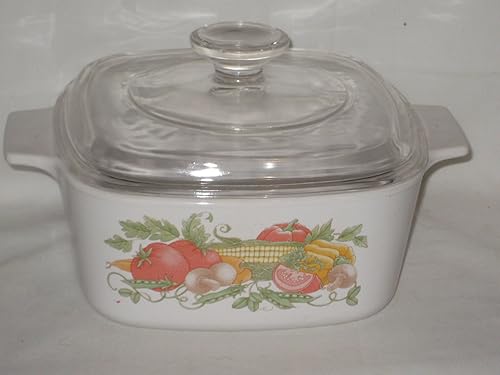 Vintage 1994-96 Corning Golden Harvest Fruit Pattern 1 12 Litro Cazuela Hornear Plato con tapa